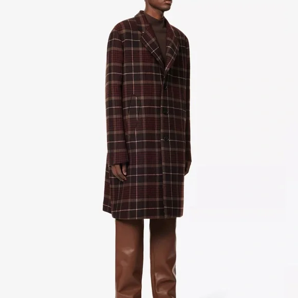 Paul Smith brown plaid checked coat, men’s size 40 - Picture 2 of 13